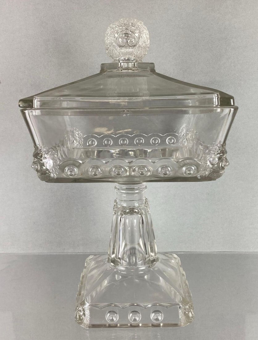 Antique Fostoria EAPG Lion Covered Compote (1 of 7)