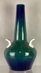 Art Nouveau Porcelain Vase with Applied Handles