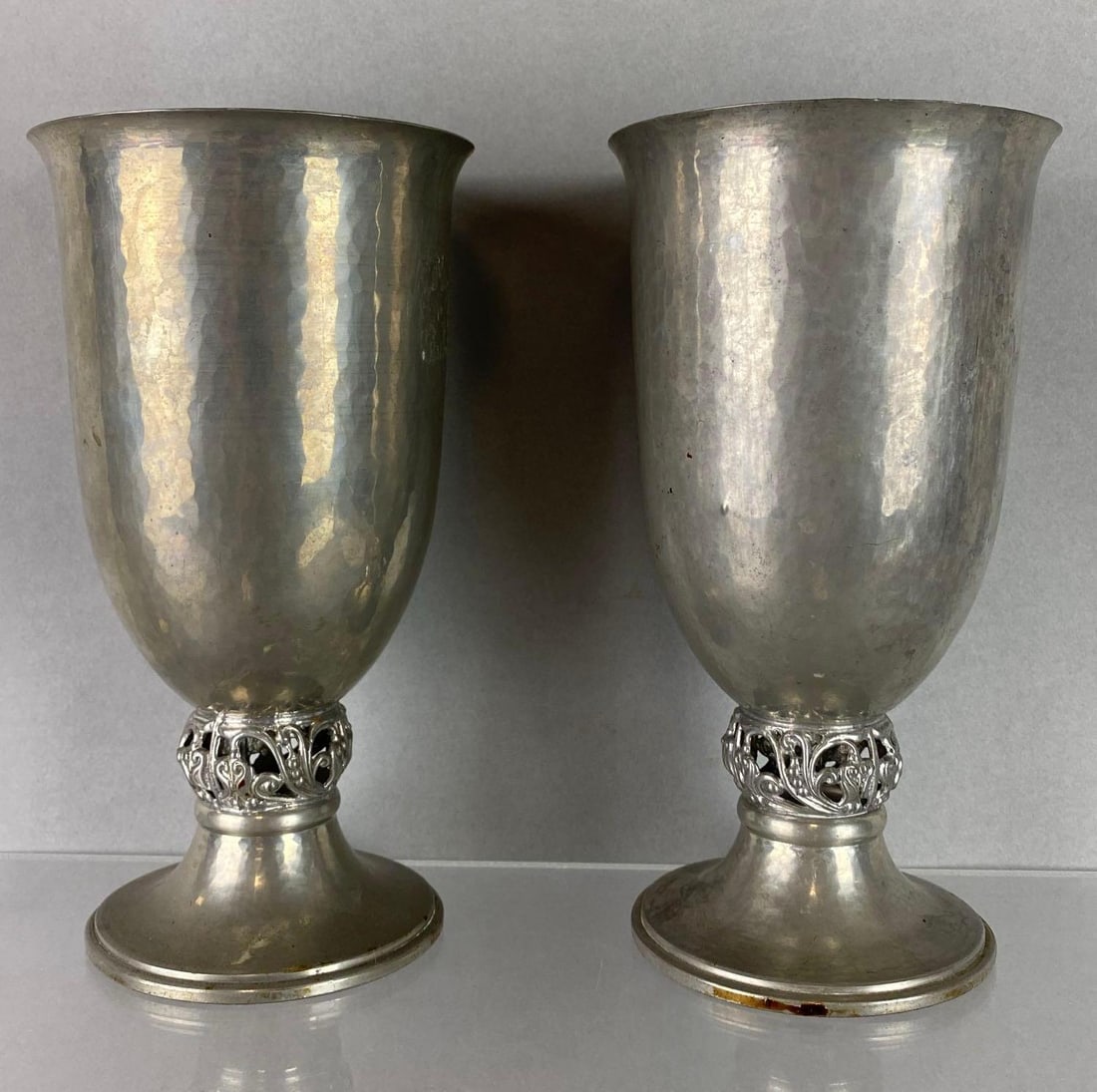 Group of 2 Max Rieg Pewter Hammered Chalices (1 of 5)