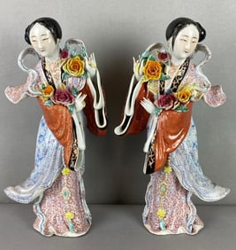 Group of 2 Early 1900s Chinese Porcelain Dancing Figures