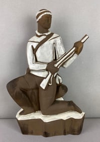 Signed Art Pottery Hunter Figure