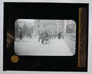 Antique  Various Modes of Transportation Magic Lantern Glass Slide