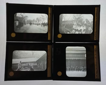 Group of 31 Antique Japan Magic Lantern Glass Slides