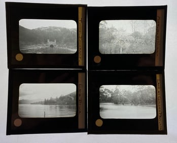 Group of 26 Antique Japan Magic Lantern Glass Slides