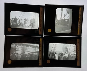 Group of 17 Antique Magic Lantern Glass Slides
