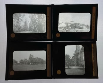 Group of 19 Antique Travel Magic Lantern Glass Slides