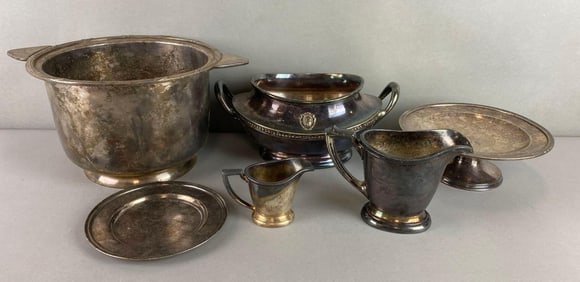 Group of 6 Hotel/Railroad Silverplated Items