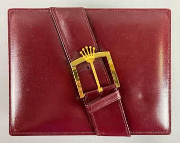 Empty Red Rolex Watch Display and Storage Case