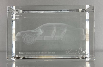 2007 Honda Advertising Glass Paperweight