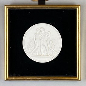 Grecian Scene Summer Porcelain Bisque Plaque