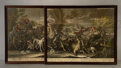 Group of 2 Georg Philippe Rugendas Jr. The Hunt Lithograph Prints