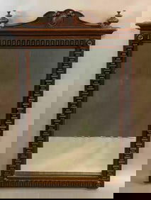 Antique Wood Framed Wall Mirror