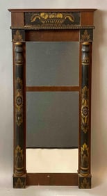 Antique Wood Fruit Basket Design Hanging Mirror