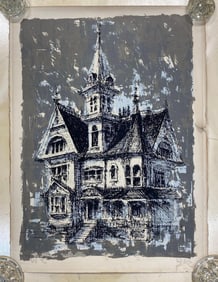 Gary E Hinte The Haunted House Lithograph Print on Paper