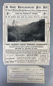 The Ogden Gold Mining Company Investment Informational Pamphlet and Share