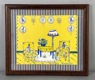 Susie Ranney Colorful Cut-Out Living Room Mixed Media Art Piece