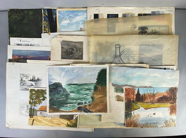 Group of Loose Art Portfolio Pages and More