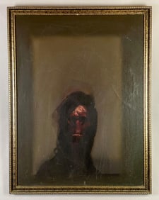 Shadowy Mans Portrait Oil Painting on Canvas