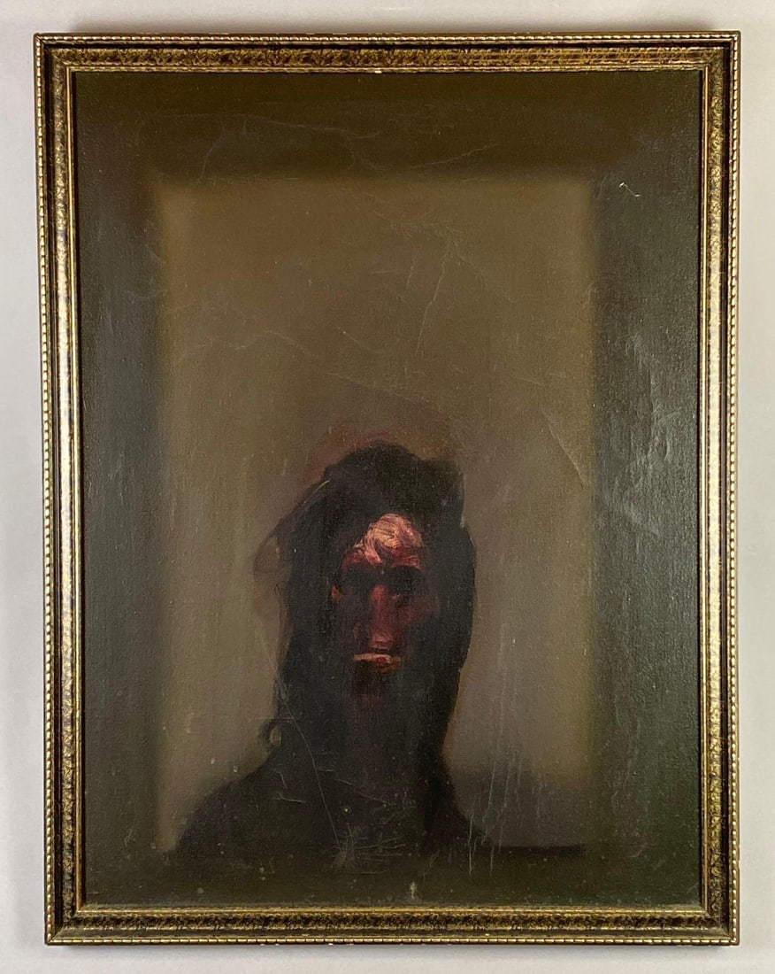 Shadowy Mans Portrait in the Style of Francis Bacon Oil Painting on Canvas (1 of 3)