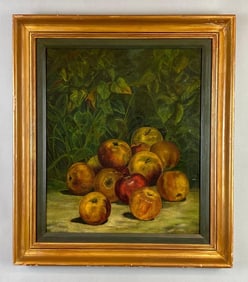 Still Life Apples Oil Painting on Board