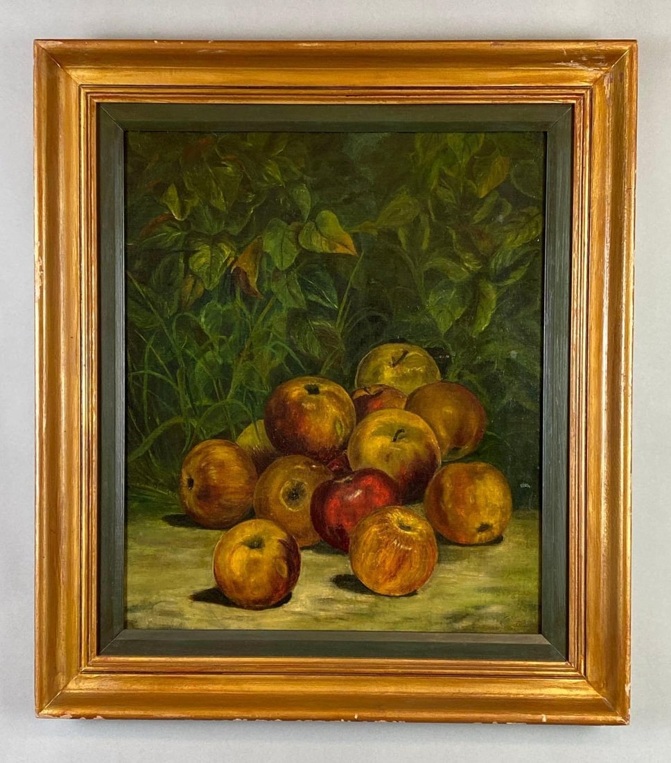 Still Life Apples Oil Painting on Board (1 of 4)
