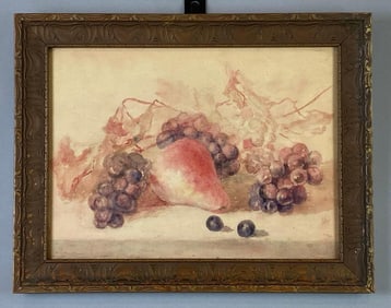 Still Life Fruits Watercolor Painting on Paper