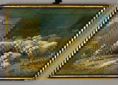 1901 National Colortype Co. Sheep Dog On Guard Lithograph