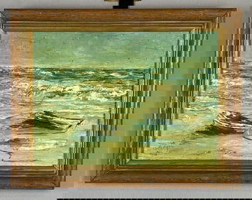 1966 R. Provty Oceans Tide Acrylic Painting on Board