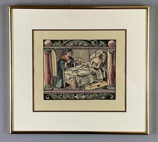 Medieval Physicians Ade Lithograph on Paper