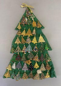 Set of Costume Jewelry Christmas Tree Brooches