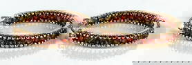 Pair of 10K Gold Garnet Hoop Earrings