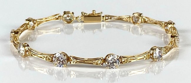 14K Gold CZ Tennis Bracelet