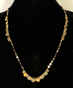 14K Gold Turkish Circle/Coin Link Necklace