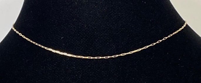 14K Gold Italian Paperclip Chain Necklace