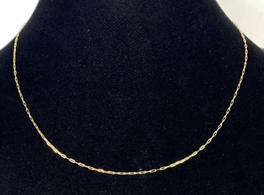 14K Gold Italian Paperclip Chain Necklace