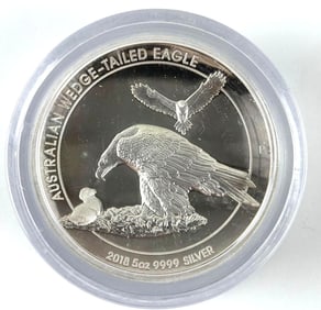 2018 Australia $8 Australian Wedge-Tailed Eagle 5 oz .999 Fine Silver Round