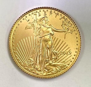 2015 $5 American Gold Eagle 1/10th oz Fine Gold Coin