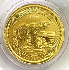 2018 Canada $5 Polar Bear 1/10 oz Fine Gold Coin