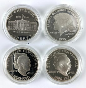 Group of 4 US Mint Commemorative US Silver Dollars