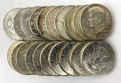 Group of 20 1964 Kennedy Silver Half Dollars