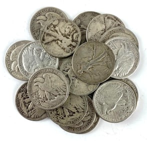Group of 20 Walking Liberty Half Dollars