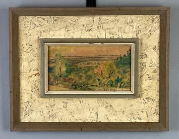 Harry Stevens Nature Scene Watercolor Painting on Board