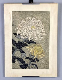 Benji Asada Chrysanthemums Woodblock Print on Paper