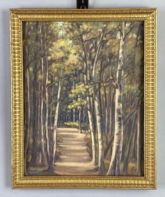 Wooded Path Oil Painting on Board