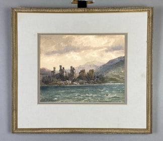 C.J. Parrot Conway Castle Watercolor Painting on Paper