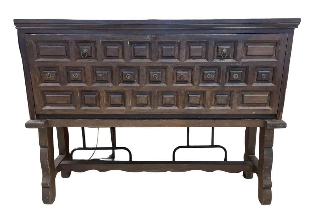 Vintage Mexican Wood Fall Front Secretary Desk (1 of 9)