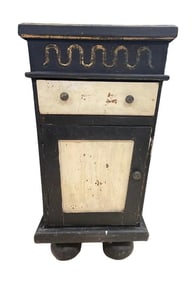 Vintage Painted Pedestal Cabinet