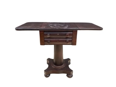 Vintage Empire Style Drop-Leaf Writing Desk / Side Table