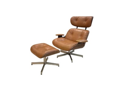 Vintage MCM Eames Style Lounge Chair and Ottoman