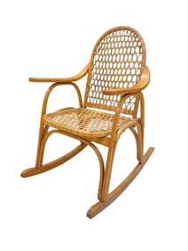 Vintage Iverson Snowshoe Co. Oak and Gut Rocking Chair